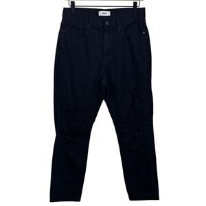 JBD Just Black Denim High Rise Skinny Jeans 28 Distressed Black Stretch Ankle